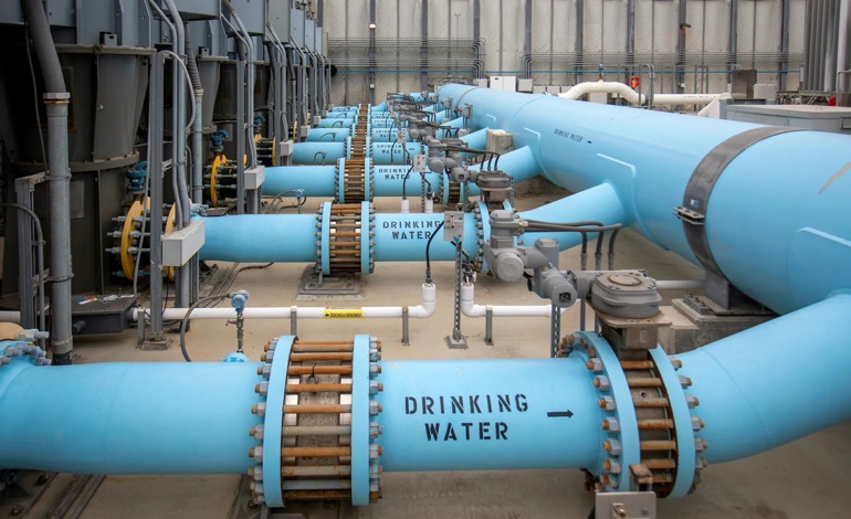 Potable-water infrastructure representing EPTM LTD mechanical engineering, piping, valve, equipment and MEP utility-services coordination scope