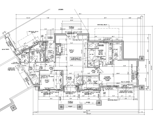 EPTM LTD residential architectural design and construction drawing for luxury villa with coordinated room planning, dimensions, circulation and building layout